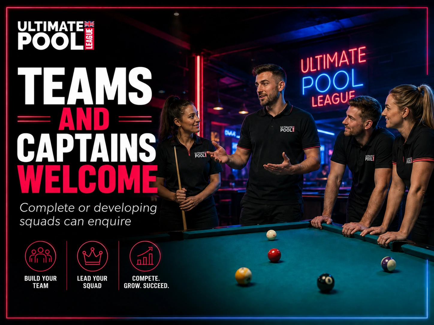 Teams and captains welcome. Complete or developing pool squads can enquire about joining UPL Season 2.