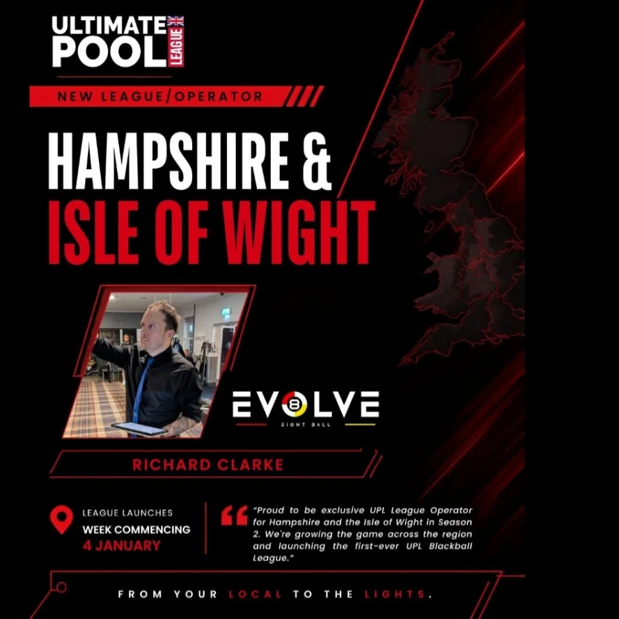 Evolve Eight Ball announcement for Richard Clarke as Hampshire and Isle of Wight UPL operator